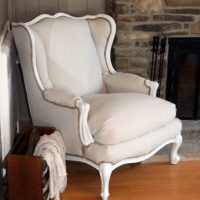 Affordable, DIY, No Sew Wingback Chair Re-Upholster