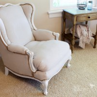 Affordable, DIY, No Sew Wingback Chair Re-Upholster
