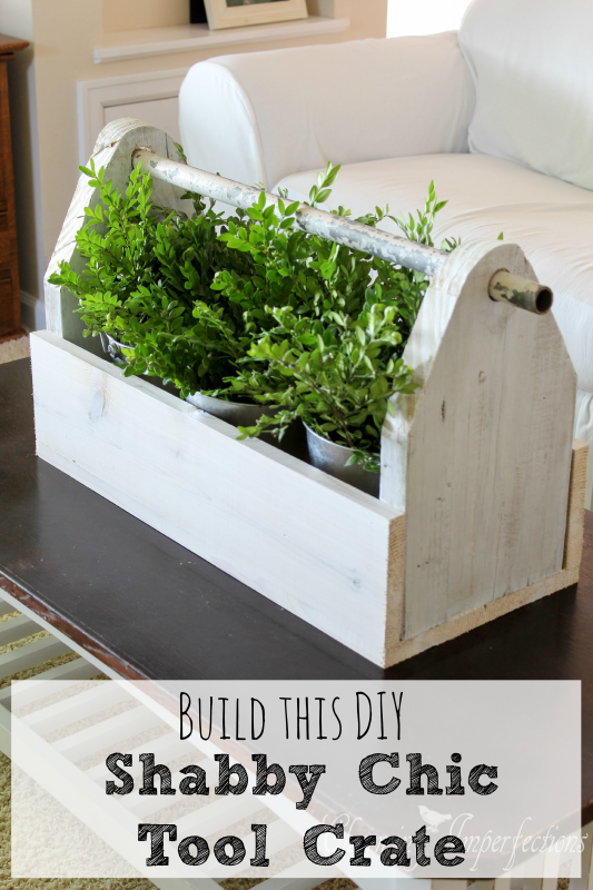 Inspired by Joanna Gaines, this shabby chic tool crate is an easy DIY and will bring charm to your living room. Get the full tutorial here!